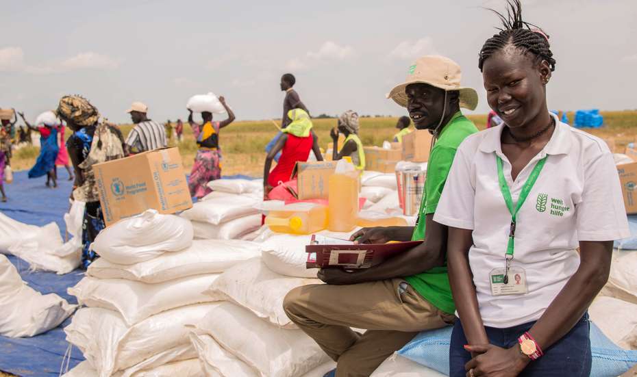 Verteilung von Hilfsgütern im Südsudan, 2020.